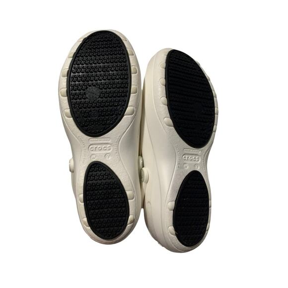 crocs womens 7 mercy white work clogs slip on rubber medical shoes - Picture 6 of 9